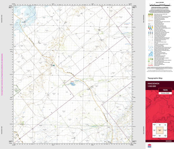 Innesowen 7835 Topographic Map 1:100k