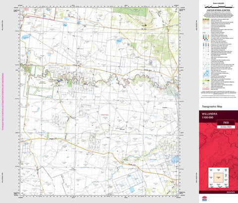 Willandra 7931 Topographic Map 1:100k