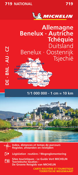 Germany,Austria, Czech Republic & Benelux Map Michelin Map 719