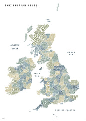 Graphic Map UK by Oxford Cartographers Wall Map