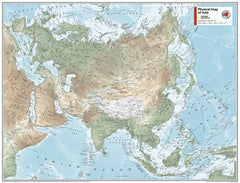 Asia Physical Atlas of the World, 11th Edition, National Geographic Wall Map
