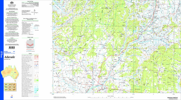 Adavale SG55-05 Topographic Map 1:250k