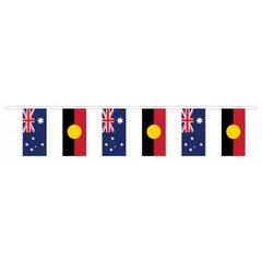 Australian & Aboriginal Flag Bunting 10 meter - Paper