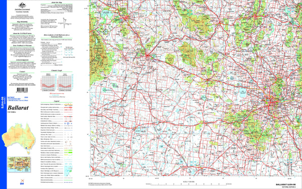 Ballarat SJ54-08 Topographic Map 1:250k