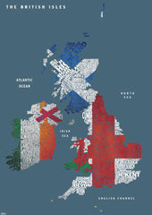 Graphic Flag Map of the UK in Canvas