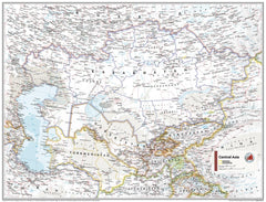 Central Asia Atlas of the World, 11th Edition, National Geographic Wall Map