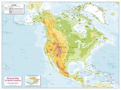 Children's Physical Map of North America 905 x 668mm
