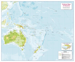 Children's Physical Map of Oceania 805 x 668mm
