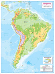 Children's Physical Map of South America 668 x 905mm