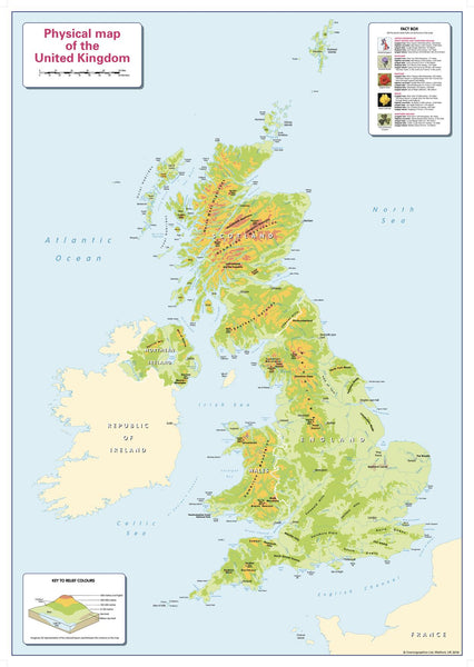 Children's Physical Map of the UK 640 x 910mm