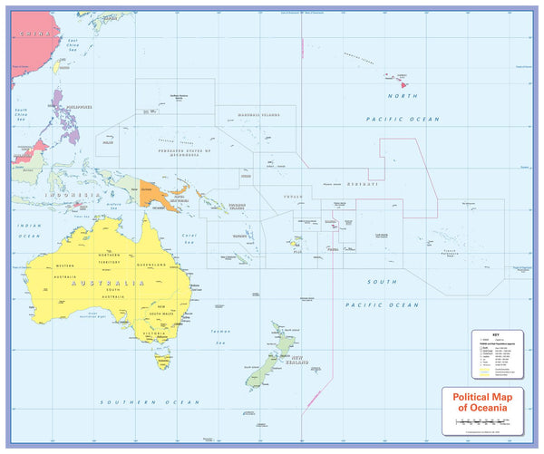 Children's Political Map of Oceania 805 x 668mm