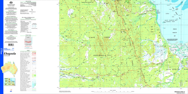 Ebagoola SD54-12 Topographic Map 1:250k