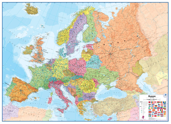 Europe Maps International Laminated Wall Map 1220 x 885mm
