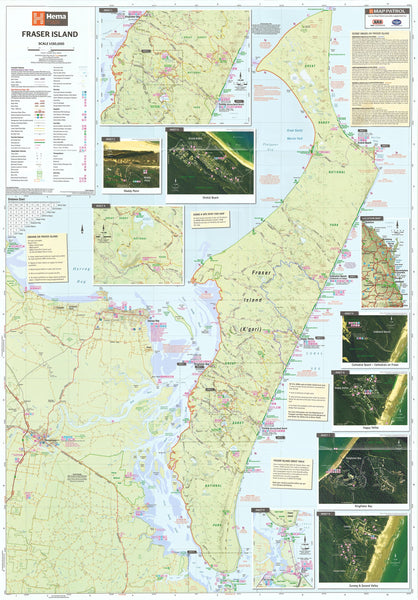 Fraser Island Hema Supermap 1000 x 1430mm Laminated