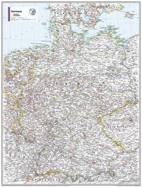 Germany Atlas of the World, 11th Edition, National Geographic Wall Map