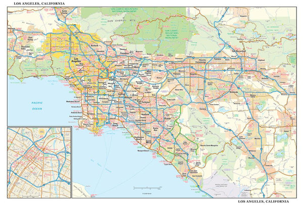 Los Angeles Wall Map