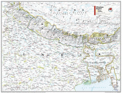 Himalaya Region Atlas of the World, 11th Edition, National Geographic Wall Map