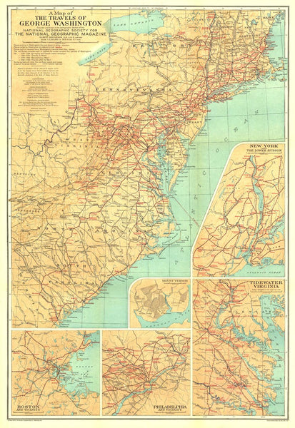 Travels of George Washington - Published 1932 by National Geographic