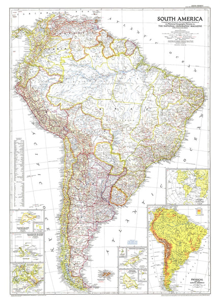 South America - Published 1950 by National Geographic
