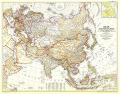 Asia and Adjacent Areas - Published 1951 by National Geographic