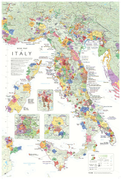 Wine Map of Italy by De Long