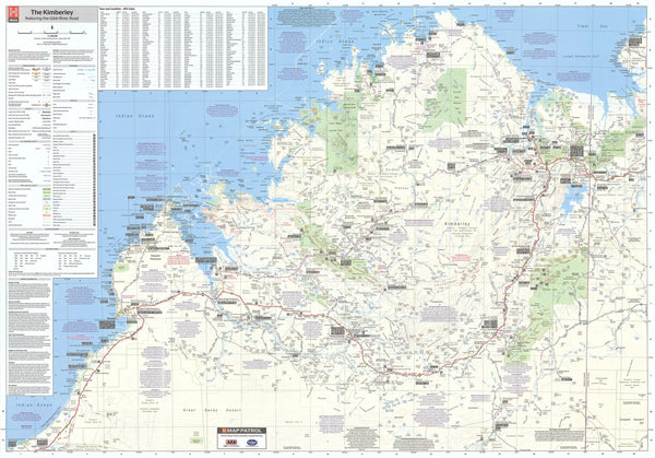 Kimberley Hema 1400 x 1000mm Supermap Laminated Wall Map with Hang Rails