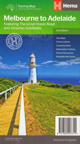 Melbourne to Adelaide Touring Map – Hema Maps (2nd Edition)