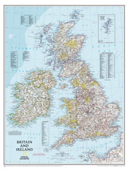 Britain & Ireland Classic NGS 597 x 768mm Wall Map