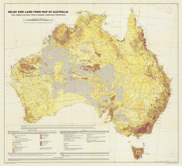 Relief and Land Form Map of Australia 1969