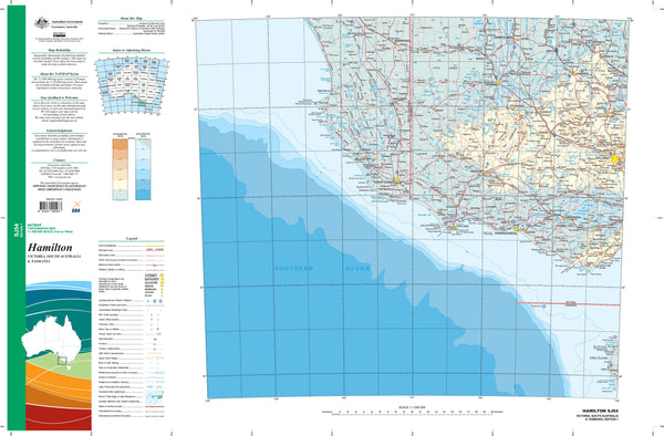 SJ-54 Hamilton 1:1 Million General Reference Topographic Map