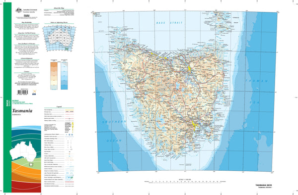 SK-55 Tasmania 1:1 Million General Reference Topographic Map