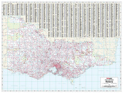 Melbourne & Victoria Postcode Laminated Wall Map 788 x 1036mm