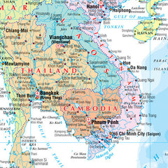 South East Asia Hema Supermap 1400 x 1000mm Wall Map