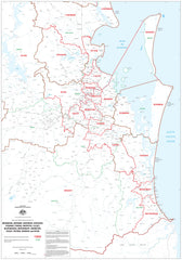 Queensland Electoral Divisions and Local Government Areas Map - Brisbane South & Area