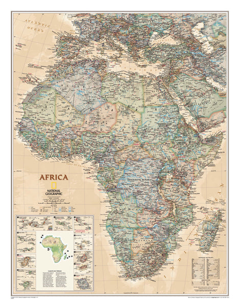 Africa Executive National Geographic 784 X 610mm Wall Map