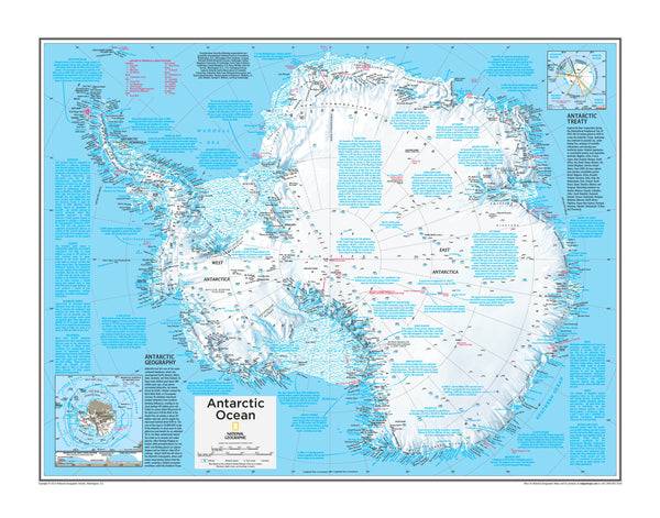 Antarctica National Geographic 711 X 559mm Wall Map