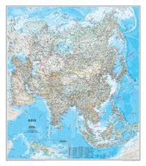 Asia National Geographic 845 x 965mm Wall Map
