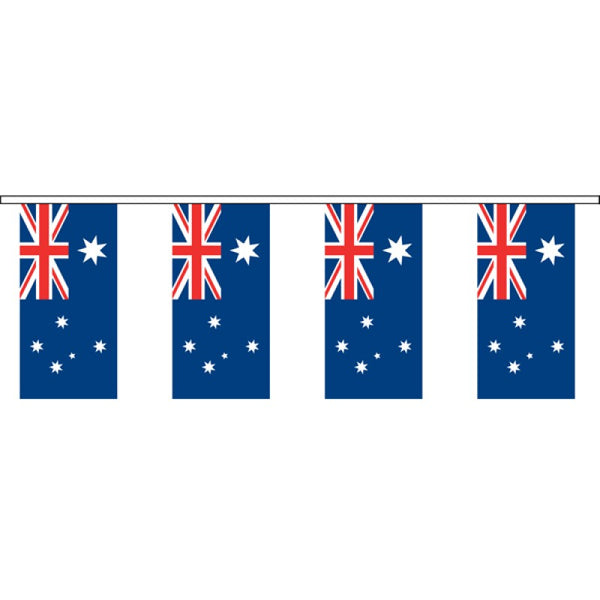 Australian Flag Bunting 10 meter - Plastic