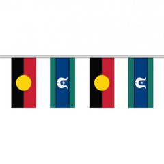 Aboriginal & Torres Strait Islander Flag Bunting 10 meter - Plastic