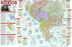 The Balkans Conflict National Geographic 794 x 514mm Wall Map