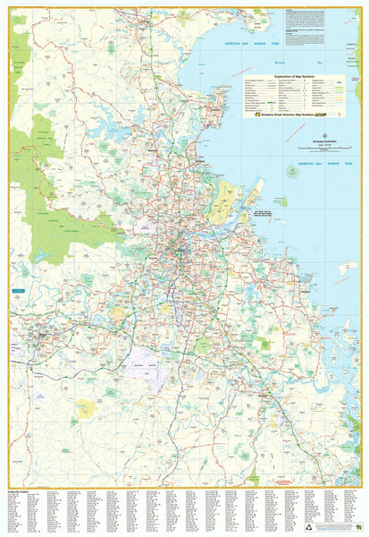 Brisbane UBD Map 1380 x 2000mm Laminated Wall Map