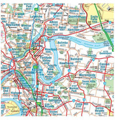 Brisbane & Region Hema 1000 x 1430mm Supermap Laminated Wall Map with Hang Rails