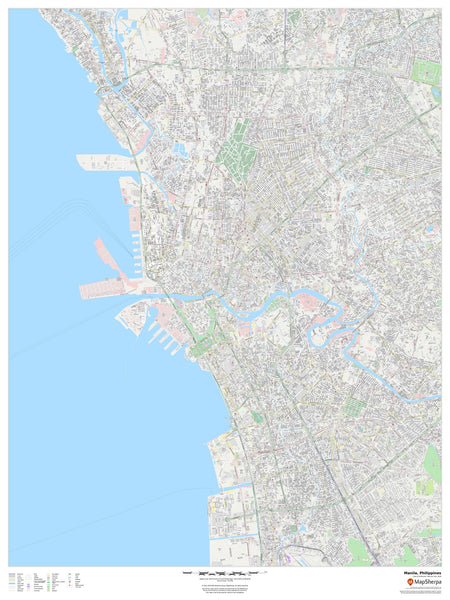 Manila - Philippines City Wall Map 1219 x 914mm