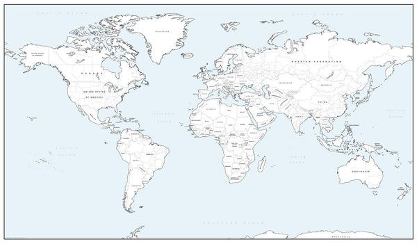 Detailed World Colouring Map 700 x 410mm