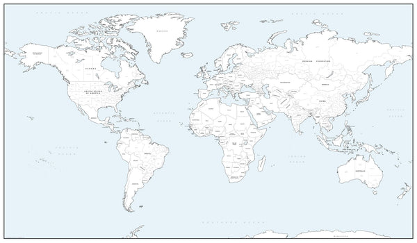 Detailed World Colouring Map 1020 x 595mm