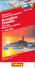 Croatia Slovenia  Bosnia-Herzegovina Hallwag Map