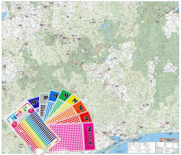 High Country Victoria Hema Supermap 1170 x 1000mm Wall Map with FREE MAP DOTS