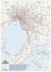 Melbourne & Region Hema 1000 x 1430mm Supermap Laminated Wall Map with Free Map Dots