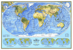 World Physical Map 1994 by National Geographic