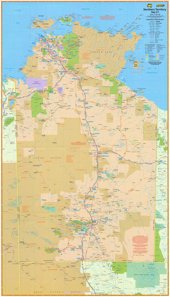 Northern Territory UBD Map 690 x 1000mm Laminated Wall Map